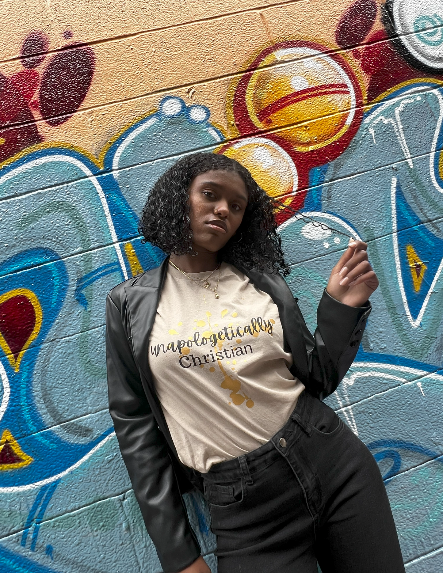 Unapologetically Christian Gold and Black T-Shirt