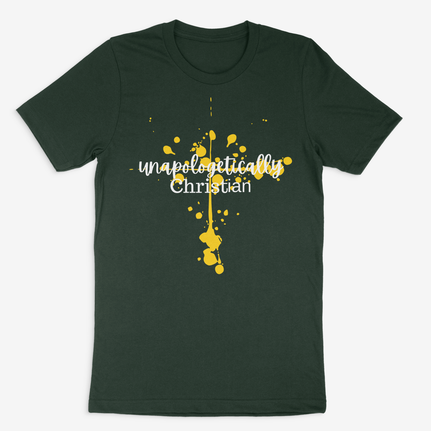 Unapologectially Christian Green and Yellow T-Shirt